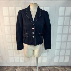 🔥🔥5 for $25🔥🔥 Luella For Target Blue Notch Lapel Three Buttons Lined Blazer